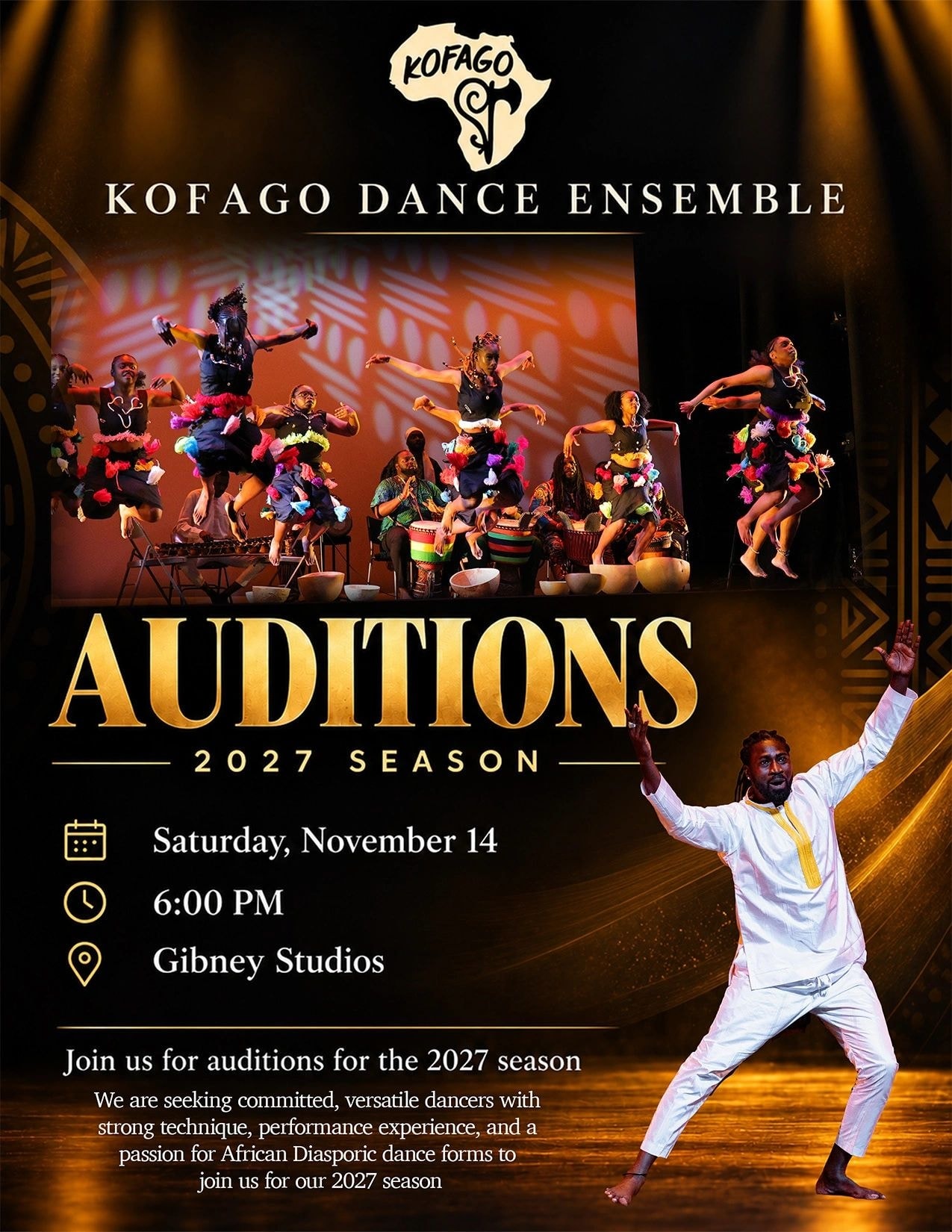 Kofago Dance Ensemble 2027 Auditions poster